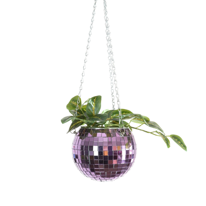 Disco Ball Hanging Planter - Lilac (6in)
