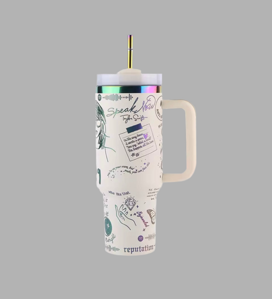 Cream Colour Stainless Steel 40 Oz Tumbler