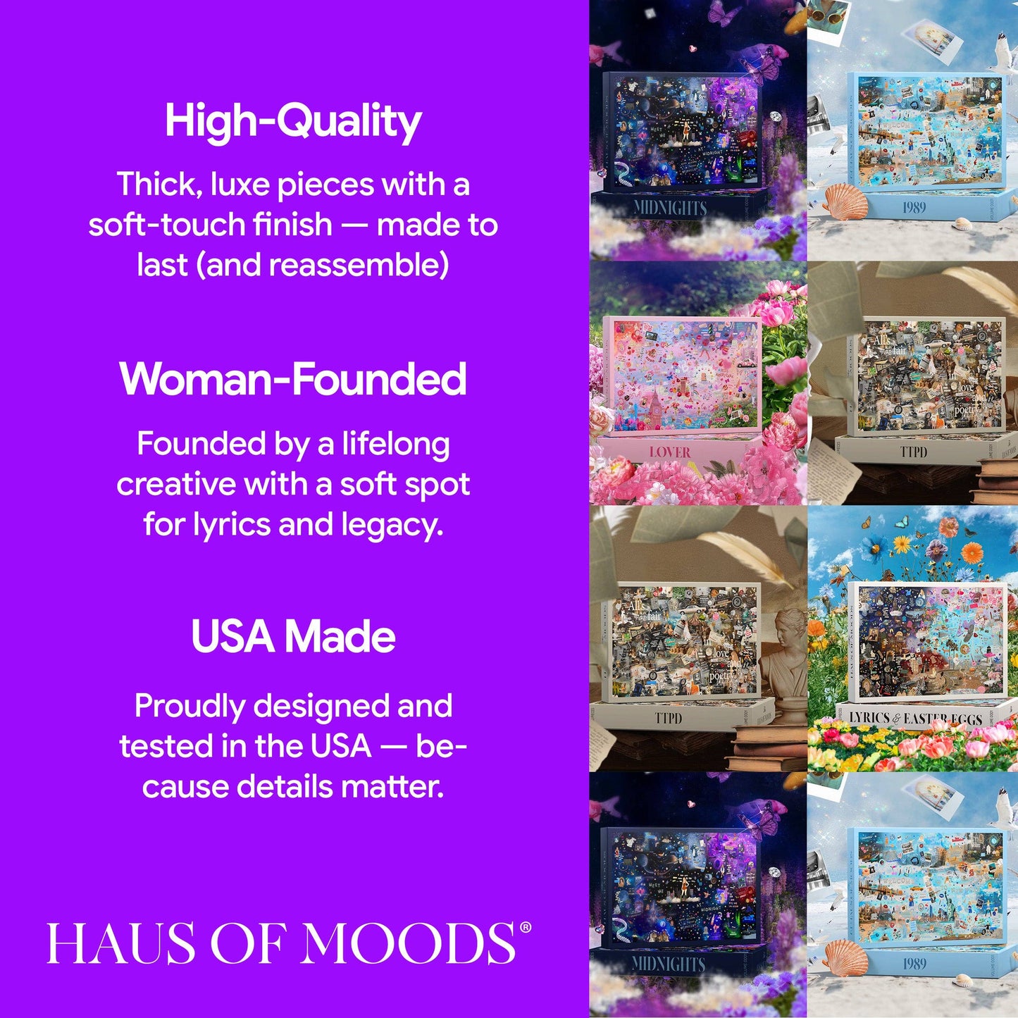 Taylor Swift Midnights Era Lyrics & Easter Eggs Puzzle©: 500 Pieces – 20" x 30"