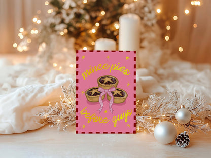 Mince Pies Before Guys Gold Foil Christmas Card
