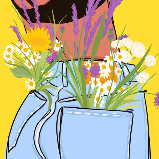 Pocket of Flowers Illustrated Art Print - A4