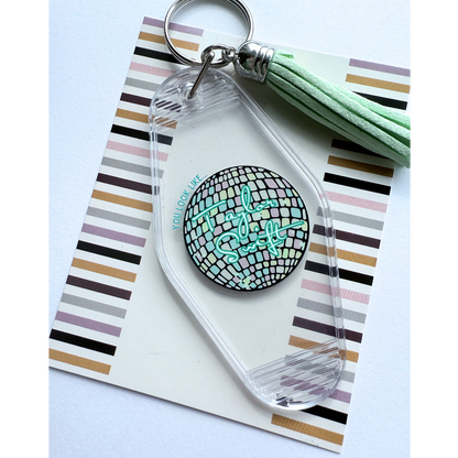 Taylor Swift Disco 🪩 Ball Debut Acrylic Keyring With Tassel