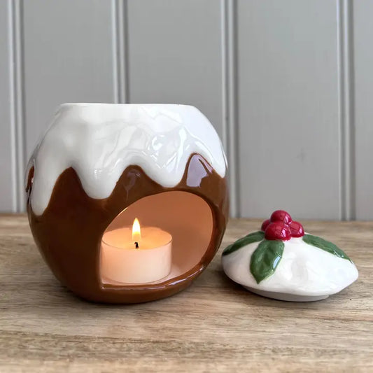 Large Christmas Pudding Ceramic Wax Burner