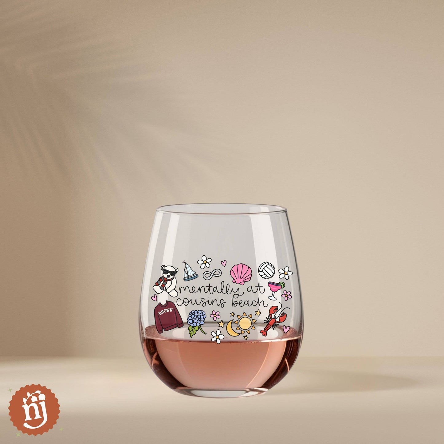 TSITP - Inspired Mentally at Cousins Beach Stemless Wine Glass