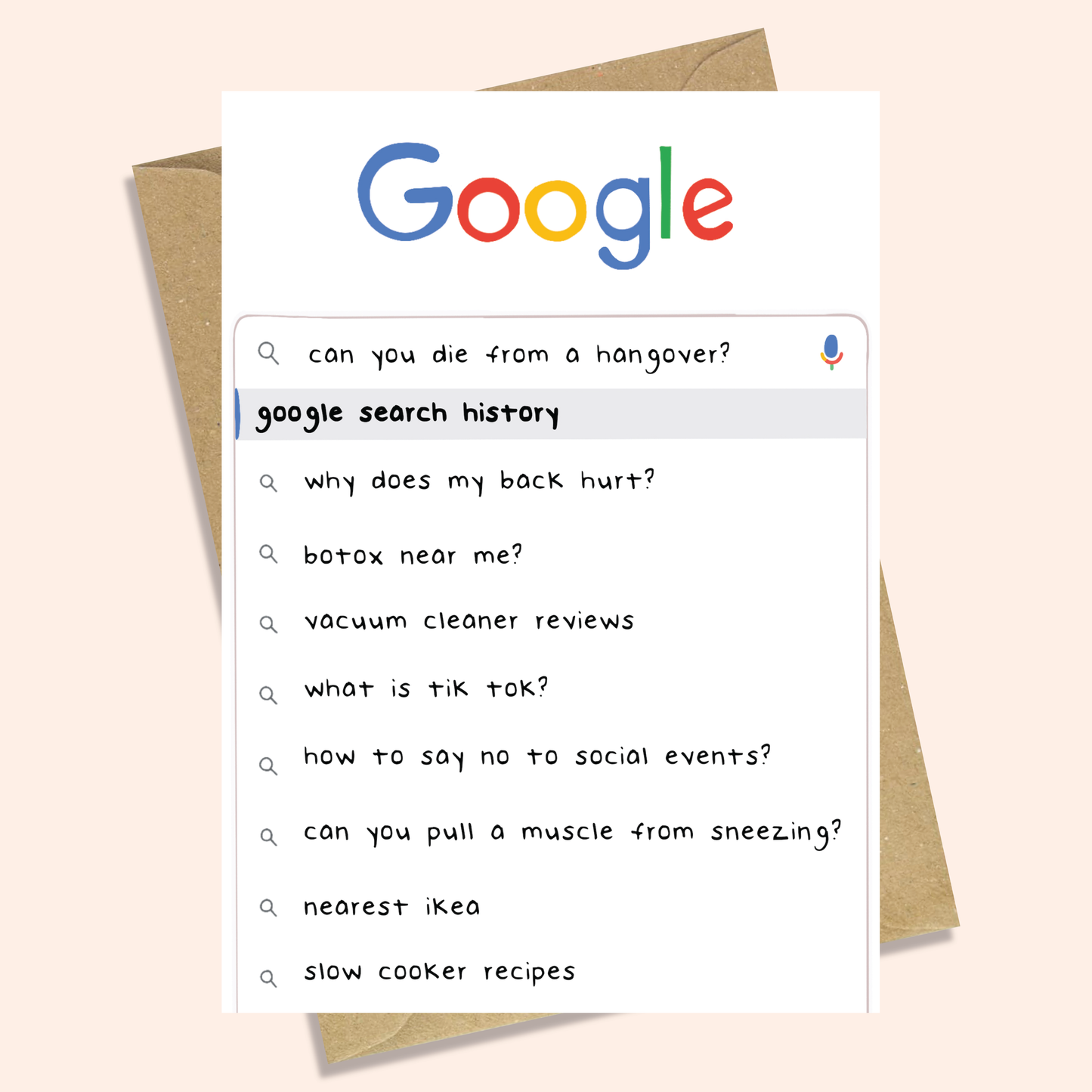 SEARCH HISTORY - FUNNY BIRTHDAY CARD