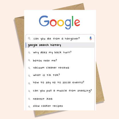 SEARCH HISTORY - FUNNY BIRTHDAY CARD
