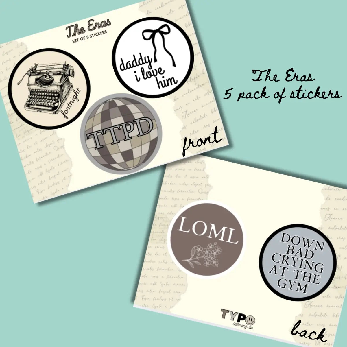 The Eras 5 Pack Sticker Pack - Each Era inc. TLOAS