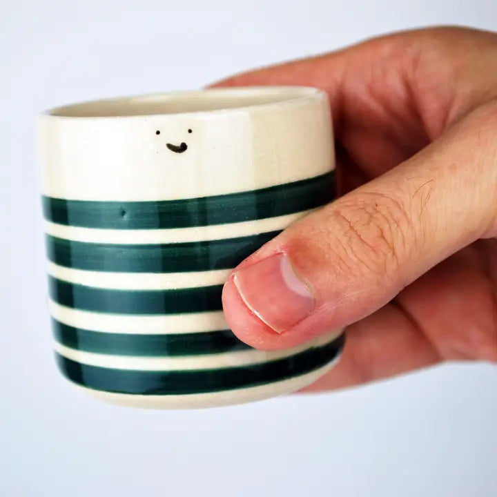 Seaweed Green Sailor Handmade Ceramic Espresso Cup