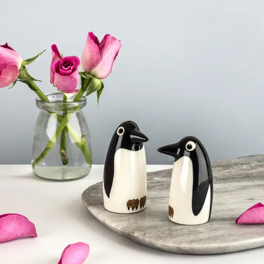 Handmade Ceramic Penguin Salt and Pepper Shakers