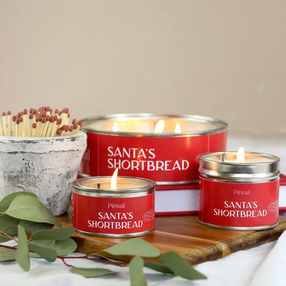 Santa's Shortbread Classic Tin Candle I Christmas Candle