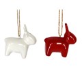Ceramic Dec 8cm - Red or White Scandi Reindeer