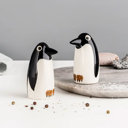 Handmade Ceramic Penguin Salt and Pepper Shakers