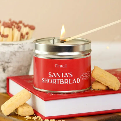 Santa's Shortbread Classic Tin Candle I Christmas Candle