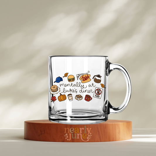 PREORDER - Gilmore Girls Mentally at Luke's Diner Glass Mug, 13oz