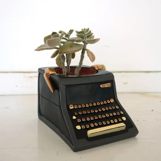 The Tortured Poets Department Black Typewriter Planter/Pen Holder - Large