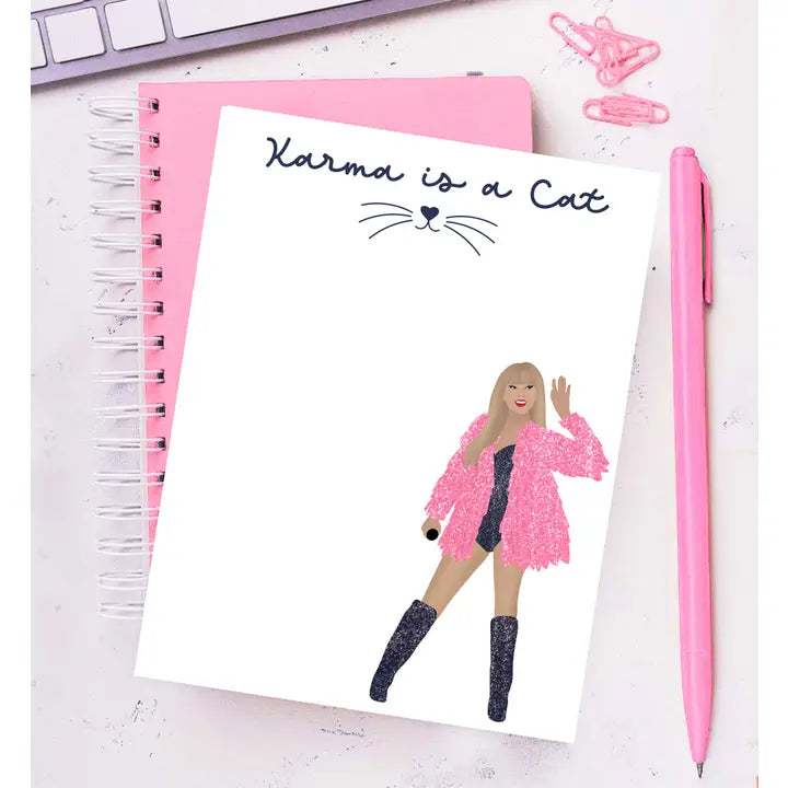 Taylor Inspired 'Karma is A Cat' Notepad