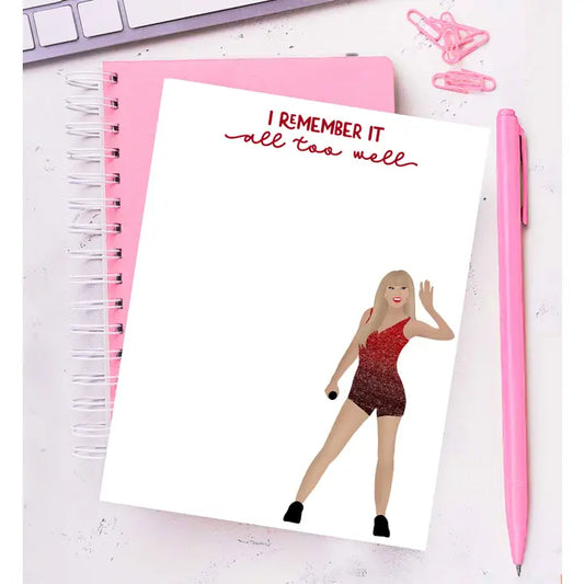 Taylor Inspired 'Remember' Notepad