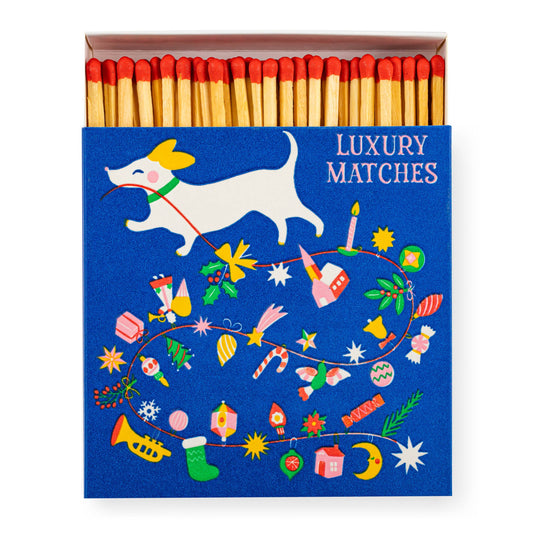Archivist Gallery Festive Dog - Square - Christmas Safety Matches🎄