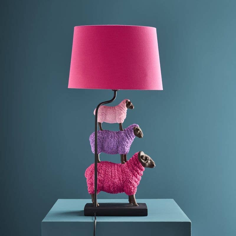 Table lamp Colorful Sheep Pink, polyresin, 35 x 20 x 67.5