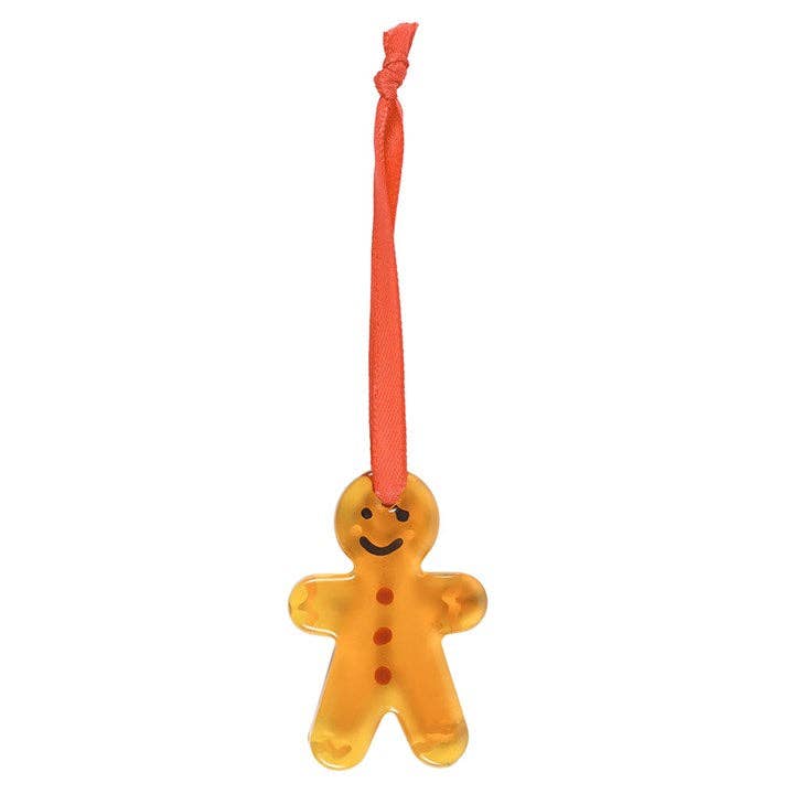Glass Gingerbread Man Hanging Christmas Ornament