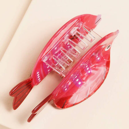 Pink Stripe Fish Hair Clip