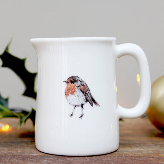 Robin Fine Bone China Mini Jug in a Gift Box