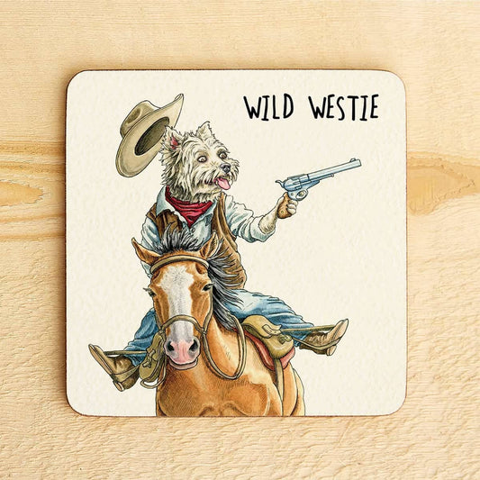 Wild Westie Coaster - Drinks Coaster - Dog Coaster