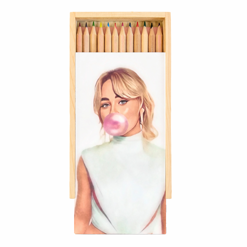 Coloured Pencils with Box 'Bubble-gum Sabrina'