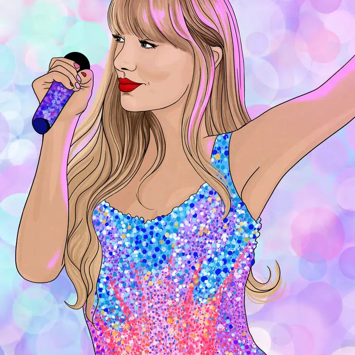Taylor Swift Lover Illustrated A4 Print