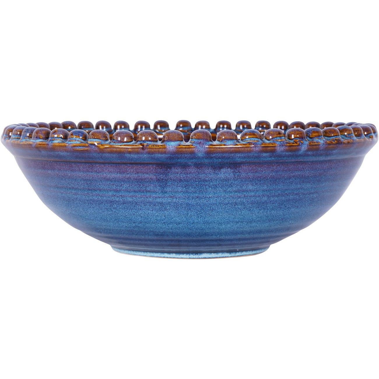 Mediterranean Reactive Glaze Ceramic Bowl Blue