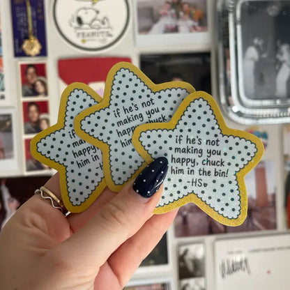 Chuck Him in the Bin Sparkly Star Sticker - Harry Styles