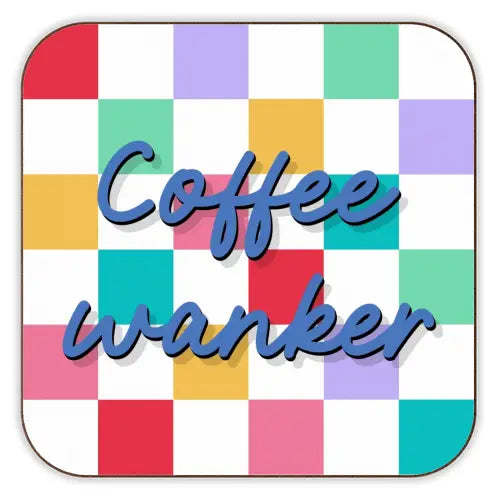 Art Wow - Cork Coaster - Coffee Wanker Checkerboard Print