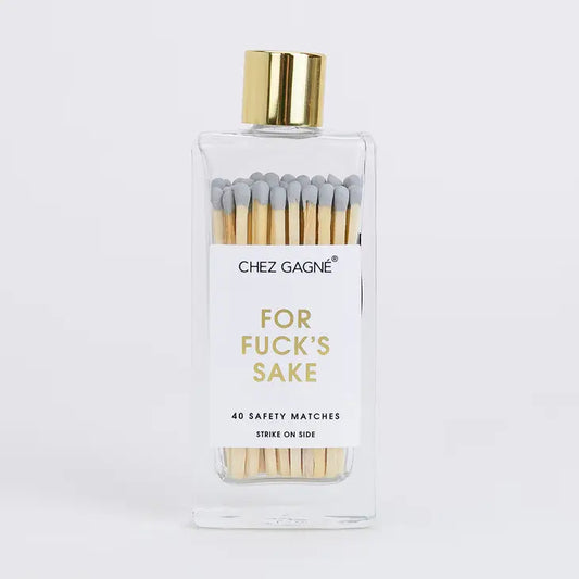 For Fuck's Sake - Glass Bottle Safety Matches - Grey