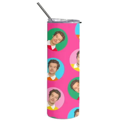 Stainless Steel Tumbler - Harry Styles Pink By Dolly Wolfe