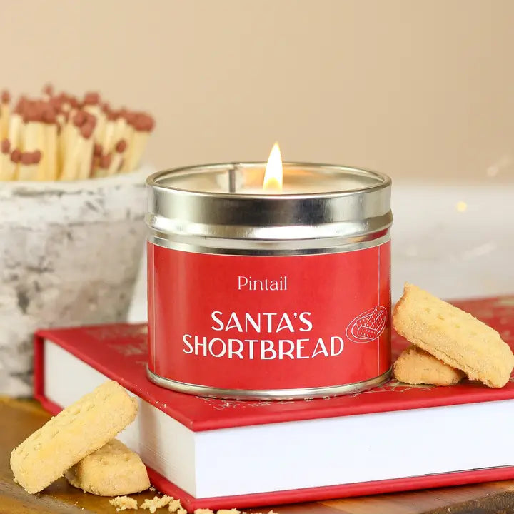 Santa's Shortbread Classic Tin Candle I Christmas Candle