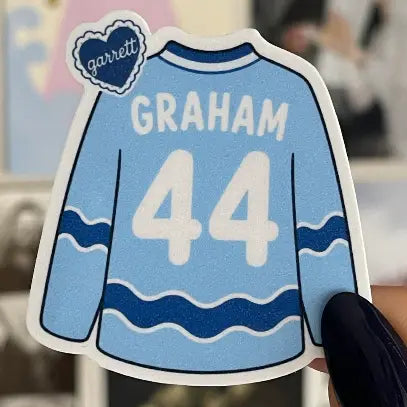 Glitter Hockey Boys Jersey Sticker - Sports Romance Reader
