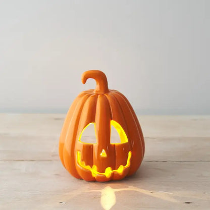 Orange Carved Pumpkin Lantern - 10cm