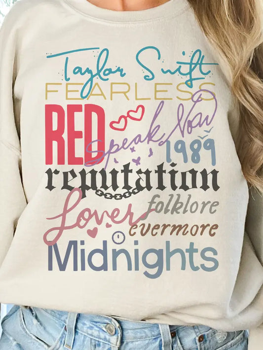 Taylor Reputation Concert Swiftie SWEATSHIRT Swift Era - Sand Colour