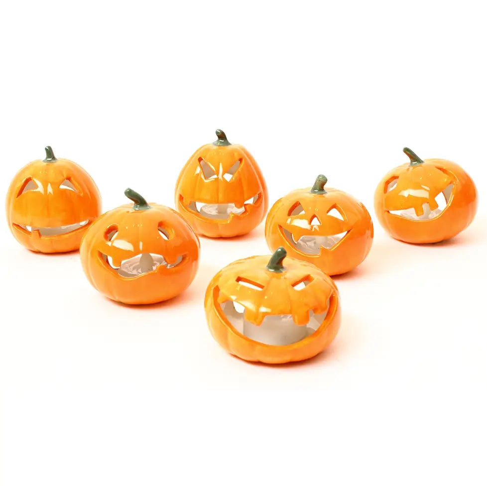 Ceramic Halloween - Pumpkin Mix with Battery T-Light
