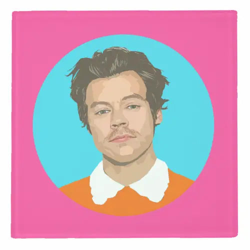 Glass Coaster - Harry Neon Pink By Dolly Wolf