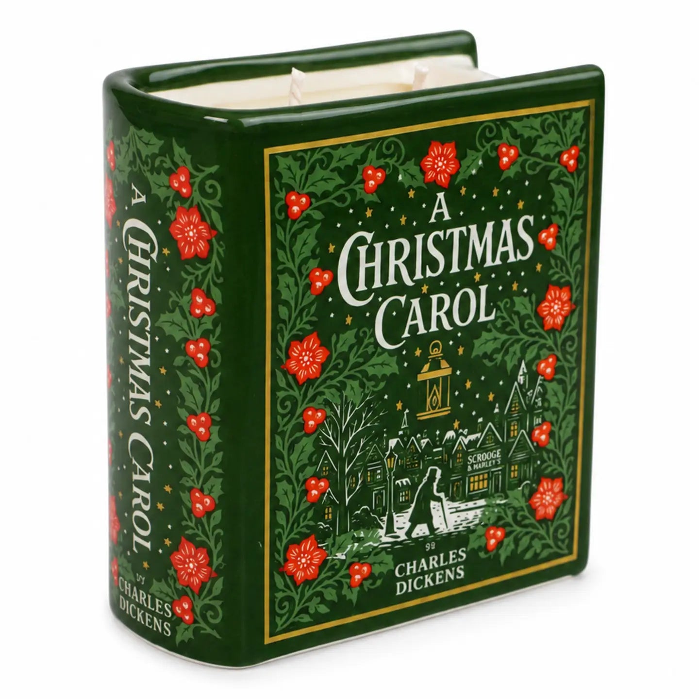 Book Shaped Ceramic Candle - A Christmas Carol
