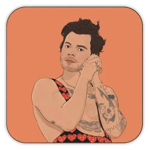 Harry Styles Cork Coaster - 'Orange Harry'