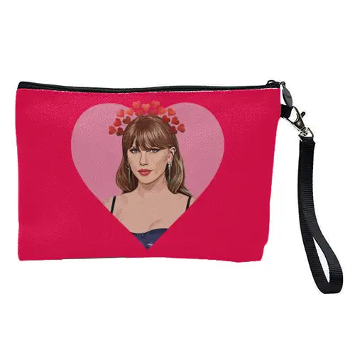 Linen Make Up Pouch - Taylor Hearts