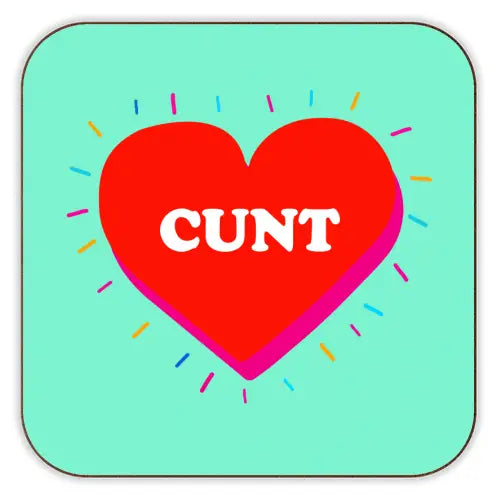 Cork Coaster - 'Cunt Heart' By Lilly Rose