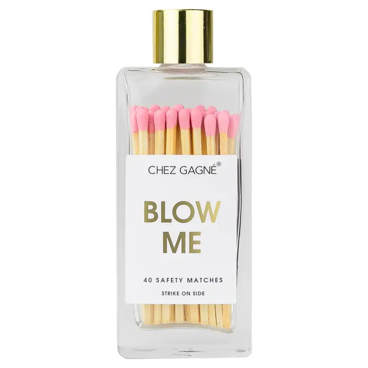 Blow Me - Glass Bottle Safety Matches - Light Pink