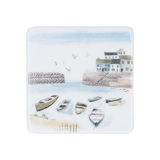 Gisela Graham Ceramic Bone China Coaster - Harbour