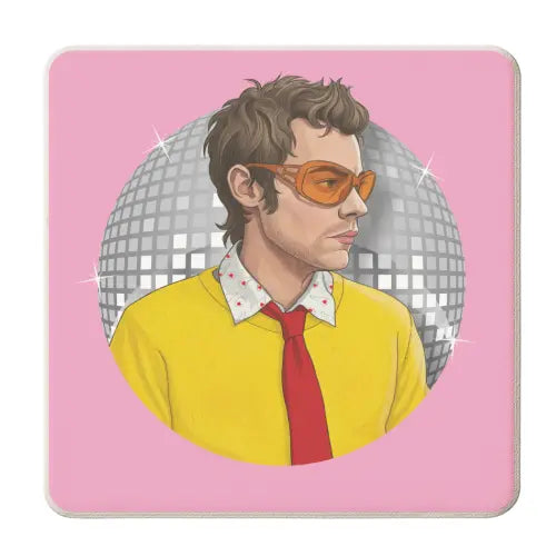 Square Ceramic Coaster - 'Disco Occasionally Harry'
