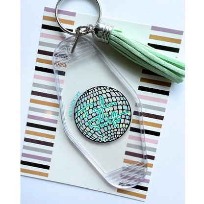 Taylor Swift Disco 🪩 Ball Debut Acrylic Keyring With Tassel