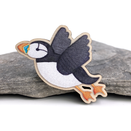 Puffin Fridge Magnet - Wooden Seaside Magnet
