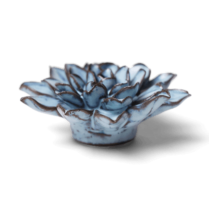 Japan Ceramic Flower Blue Brown Aster